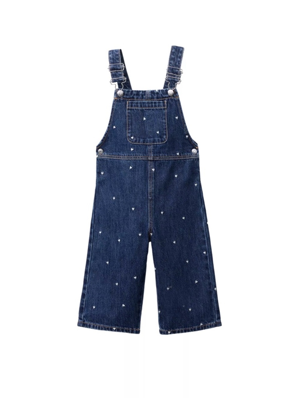 Zara Embroidered Heart Denim Overall